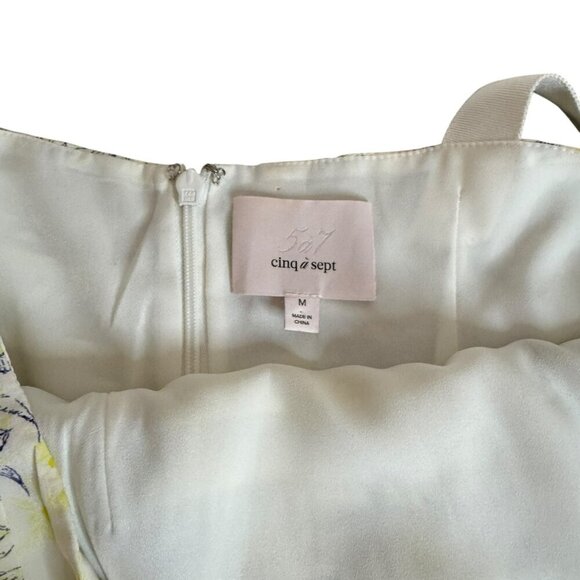 Cinq à Sept Floral Silk Bustier Top Size M – Ruched Yellow & Blue Camisole - Picture 8 of 8